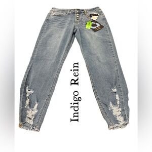 PT INDIGO REIN CROP JEANS SIZE 13 CURVY MID RISE.